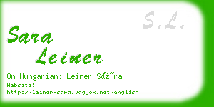 sara leiner business card